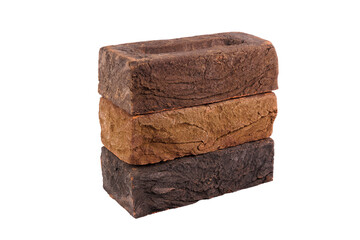 Stack of bricks isolated on the white background