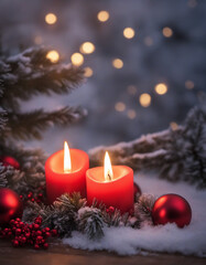 Obraz na płótnie Canvas Candlelit Holiday Night Scene