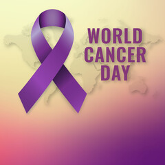 gradient world cancer day realistic background