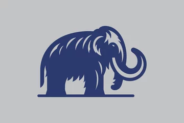 Fotobehang Mammoth. Beautiful modern logo. Monochrome, flat, blue vector illustration © Victoria