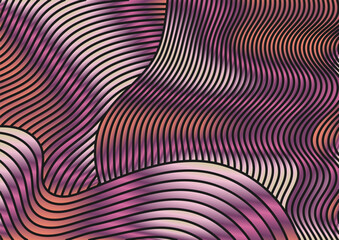 Gradient pattern of wavy lines. Colorful background for creative design. Smooth gradient lines