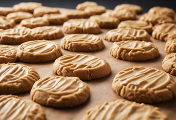 Peanut Butter Cookies Displayed on a Table