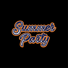 Summer party creative design typograhy lettering