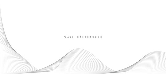Abstract wave element for design. Digital frequency track equalizer. Stylized line art background. Vector illustration. Wave with lines created using the blend tool. Curved wavy line, smooth stripe.