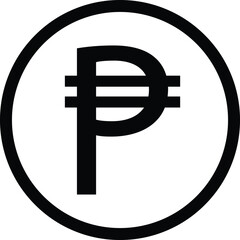 Peso icon . Philippine currency symbol vector isolated on white background