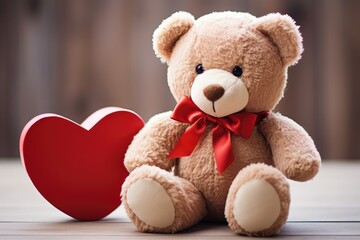 Symbolic Valentine's Day Gift: Teddy Bear Embracing A Heart