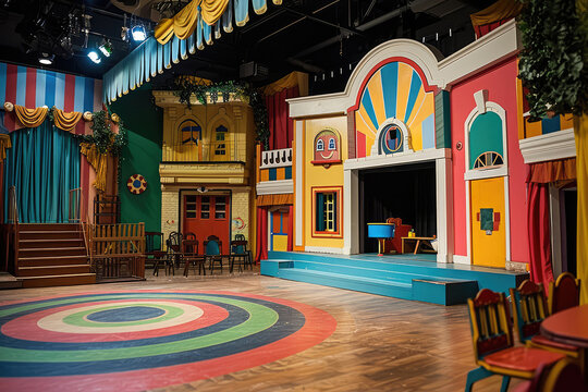 Enchanting Children's Theatre: Vibrant Stage Production With Puppets, Props, And Educational Entertainment