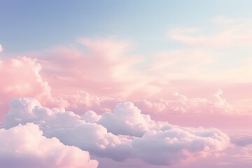 Obraz premium Cotton Candy Clouds In Pastel Sky, Creating Dreamy And Soft Atmosphere