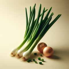 bunch of fresh green onions 