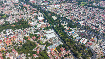 Visão aérea da cidade do México, CDMX, México