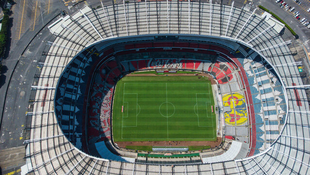 Aerial view of Azteca Stadium in Mexico City, Mexico. Photo made in Oct 21 2023