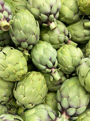 Fototapeta premium Artichoke background. Ripe fruits concept vegetables healthy food