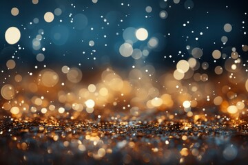 Obraz na płótnie Canvas Capturing the enchantment of Christmas, this photo showcases a mesmerizing bokeh of snowflakes against a light background, creating a festive and holiday atmosphere. 