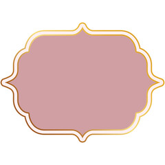 Gold frame with pink background for married couple wedding card.