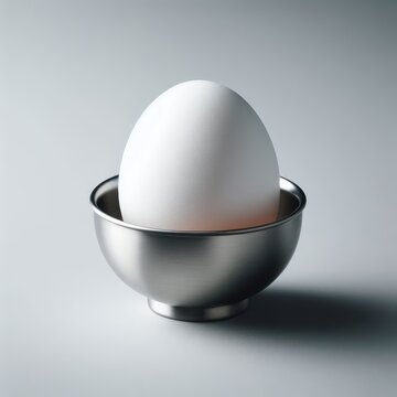egg in aa cup on a white background
