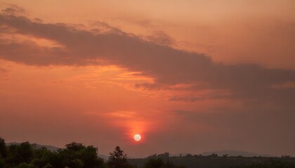 Fototapeta premium beautiful orange sky and clouds at sunset orange sunset golden sky