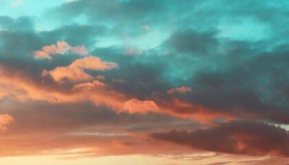 Fototapeta premium abstract nature sky and skyline photo in the style of colorful turbulence dark orange and dark cyan