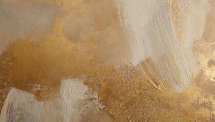 art oil and acrylic smear blot canvas painting wall abstract beige and gold color stain brushstroke...