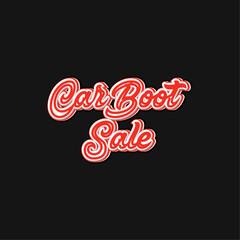 Carboot sale lettering creative design vector design