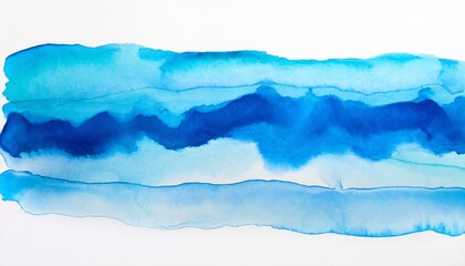 ink wave watercolor hand drawn strip blue stain blot painting paper texture background