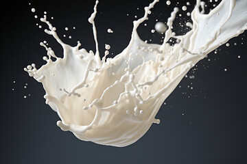 isolated milk splash Created with Generative AI Technology - obrazy, fototapety, plakaty