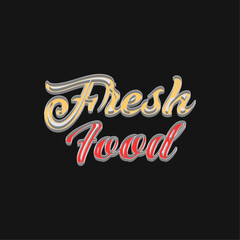 Fresh food lettering creative design 3d vector design
