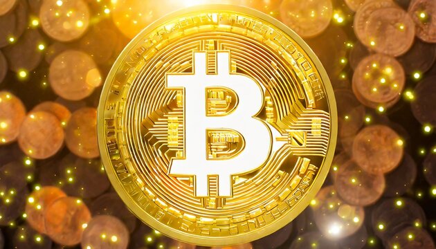 golden bitcoin digital currency concept background 3d rendering