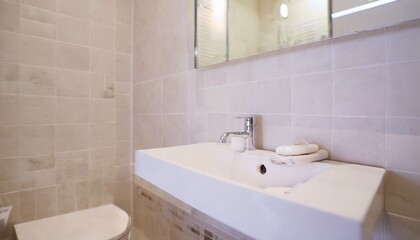 Fototapeta premium interior of a bathroom in a hotel or apartment