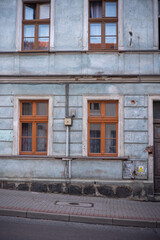 Exploring the Facade of an Old European Building, Bursting with Vibrant Colors