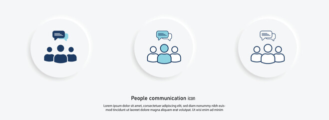  People communication icon set. Collaboration vector symbol, Teamwork symbol illustration