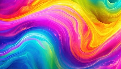 Obraz premium amazing colorful abstract background with a wave liquid paint panoramic 4k wallpaper