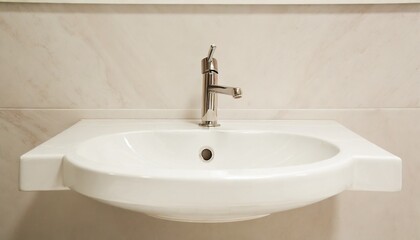 Fototapeta premium clean white pedastal sink