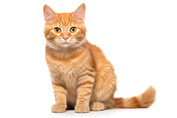 Adorable Orange Tabby Cat Sitting Gracefully