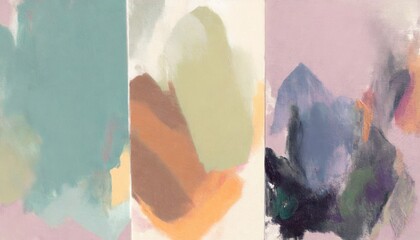 three abstract pastel paintings versatile artistic image for creative design projects posters cards banners magazines prints wallpapers artist made art no ai - obrazy, fototapety, plakaty