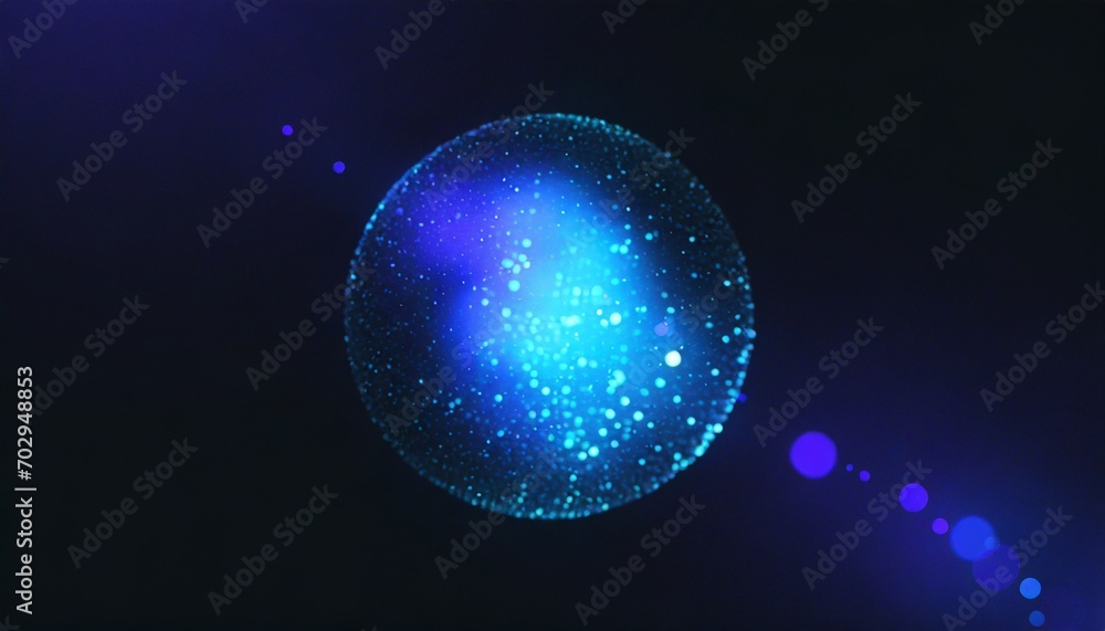 Wall mural 3d abstract sphere sphere particles on dark background science and technology 3d