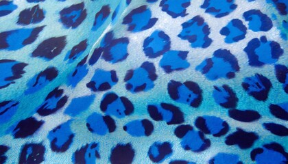 Obraz premium blue retro leopard animal print fur pattern fabric