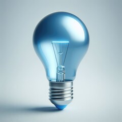 blue light bulb on white background
