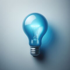 blue light bulb on white background
