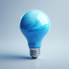 blue light bulb on white background
