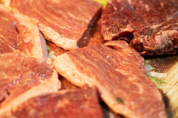 raw meat pieces background	