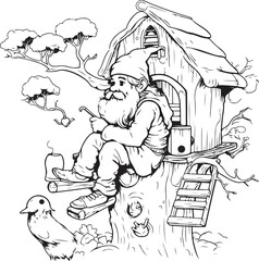 gnome coloring page