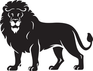 Black lion editable silhouette vector illustration design