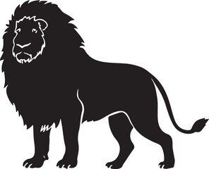 Obraz premium Black lion editable silhouette vector illustration design