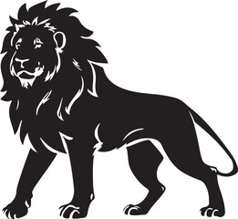 Black lion editable silhouette vector illustration design
