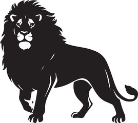 Black lion editable silhouette vector illustration design