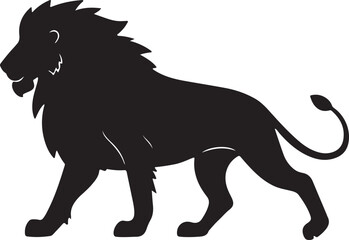 Black lion editable silhouette vector illustration design