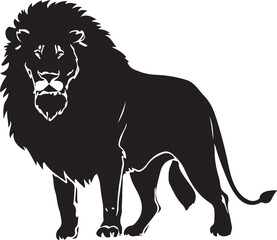 Black lion editable silhouette vector illustration design