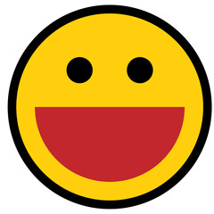 Fototapeta premium Cheerful Smiley Face Icons in Flat Style