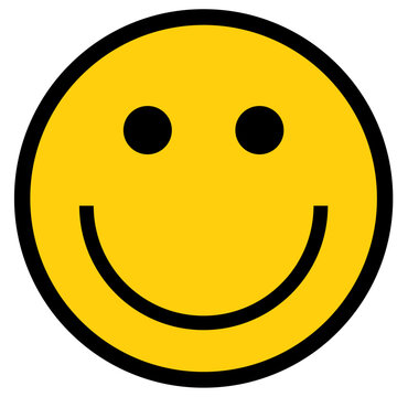 Cheerful Smiley Face Icons in Flat Style