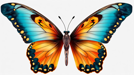 A butterfly that is colorful and elegant isolated